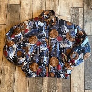 Fuda vintage Colorful Geometric women’s  bomber Jacket